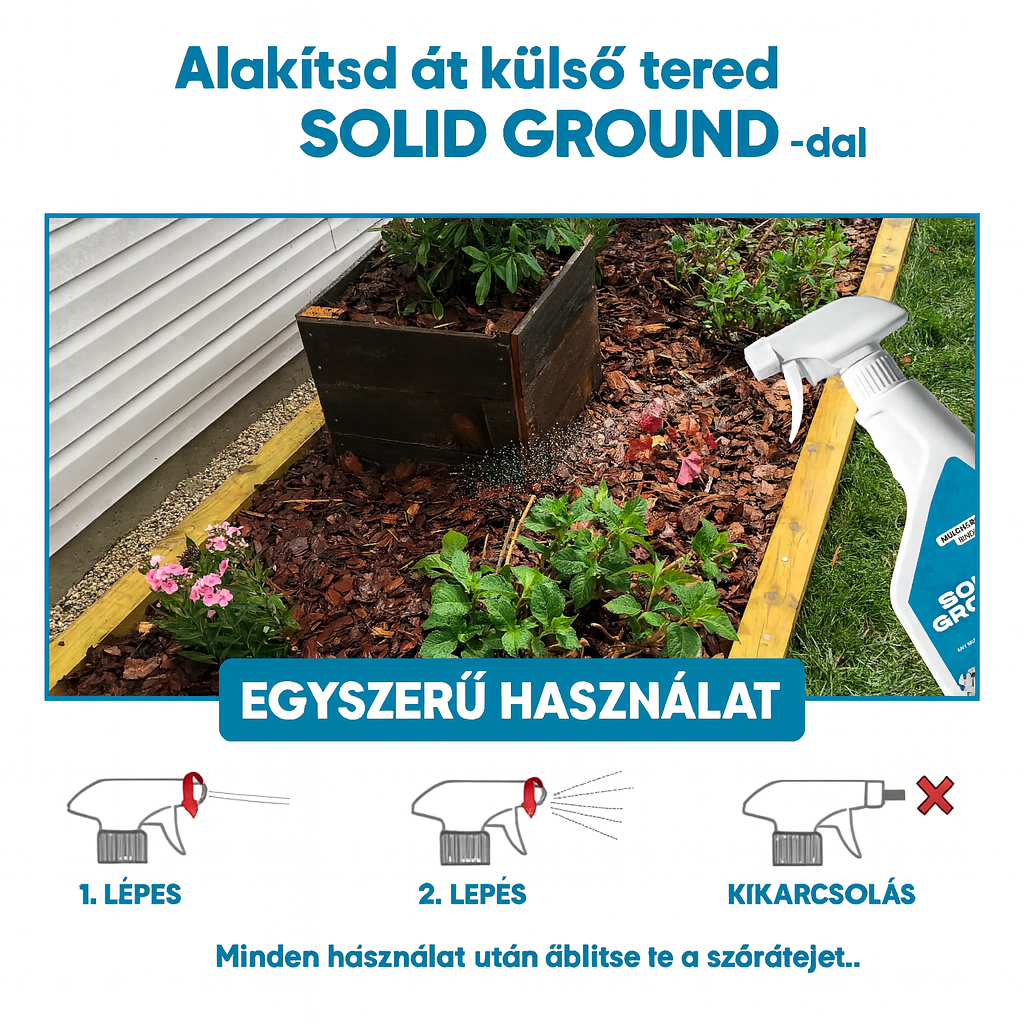 SOLID GROUND – Kavicsragasztó kertépítéshez, permetezővel – 750 ml