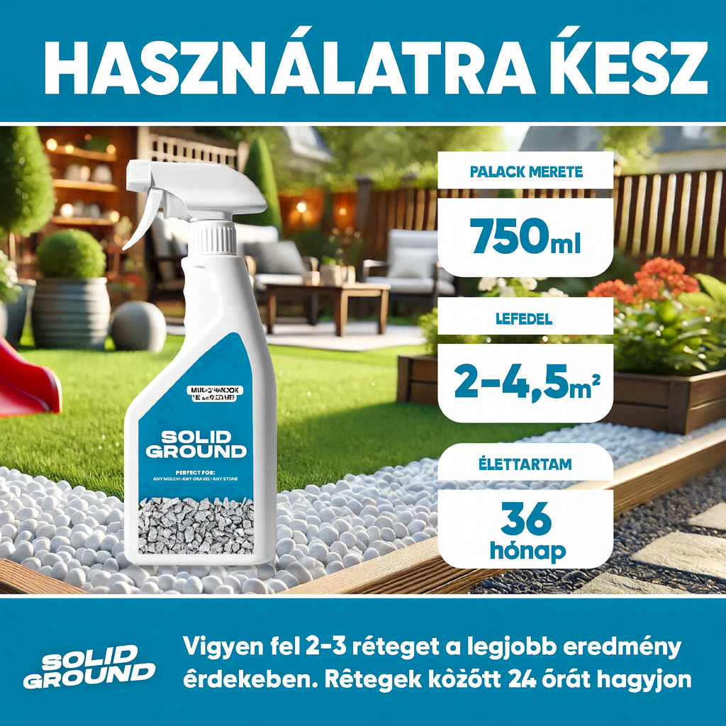 SOLID GROUND – Kavicsragasztó kertépítéshez, permetezővel – 750 ml