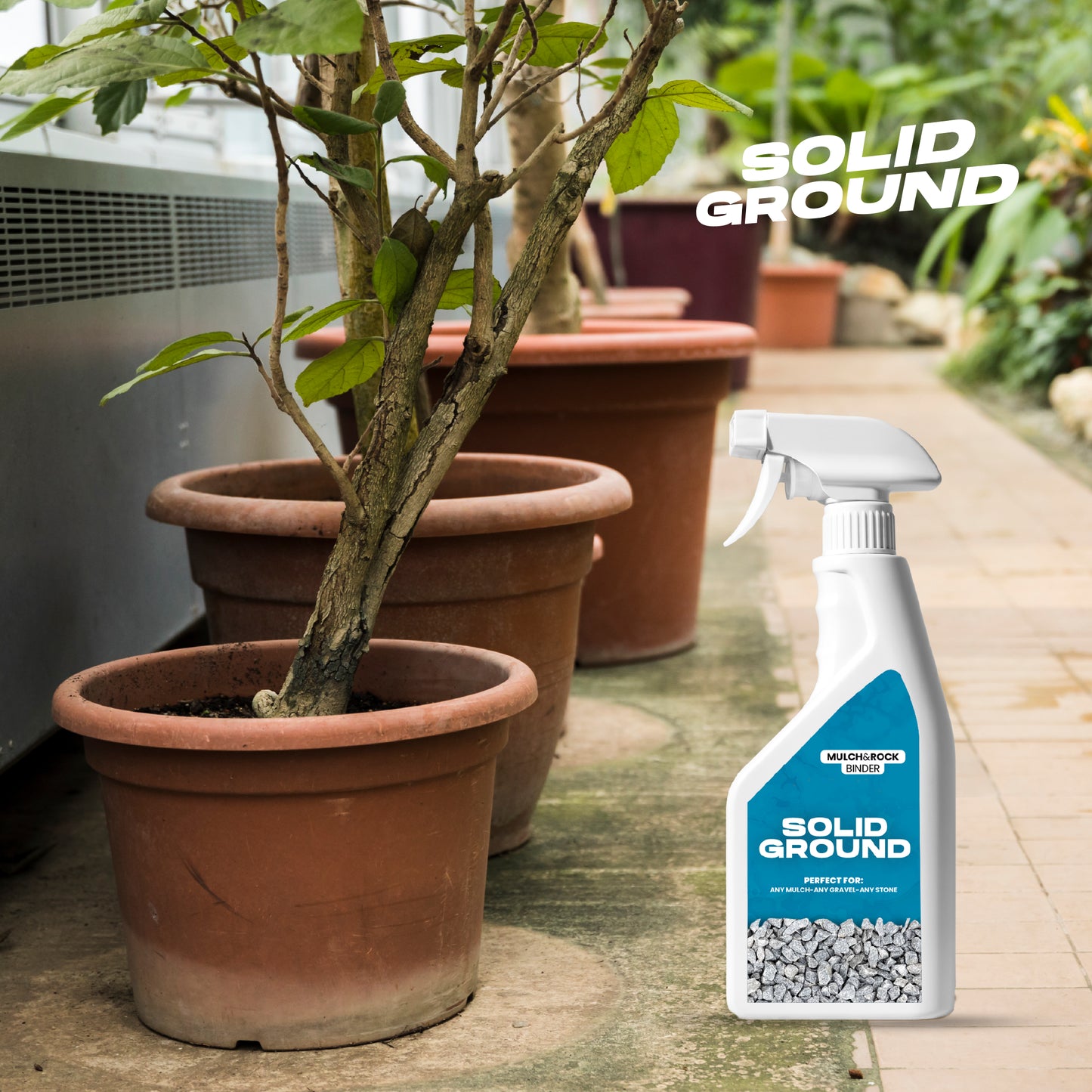 SOLID GROUND – Kavicsragasztó kertépítéshez, permetezővel – 750 ml